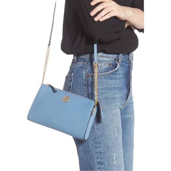 NWOT Tory Burch Mini Leather Everly Crossbody Yonder Blue - Picture 4 of 14